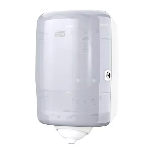 Tork M3 Mini centrummatad dispenser – kompakt hållare för pappersrullar i hygienutrymmen  Mini-dispenser från Tork för M3-systemet – väggmonterad centrummatad hållare i plast