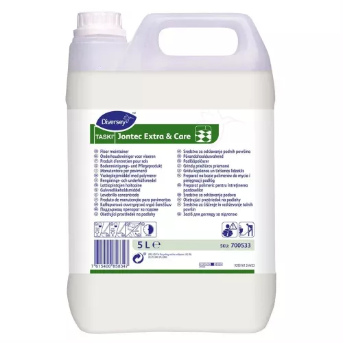 Diversey Taski Jontec Extra Care 5 liter – golvvårdsmedel för rengöring och skydd av hårda golvytor