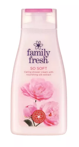 Family Fresh So Soft duschcreme 500 ml – mjukgörande kroppstvål med vårdande formula  Duschkräm Family Fresh So Soft – 500 ml med krämig konsistens för len och återfuktad hud