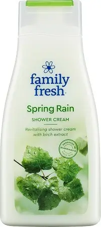 FF Shower Cream Spring Rain 500 ml återfuktande duschkräm med frisk och ren doft av vårregn, skonsam formula som rengör huden effektivt och lämnar den mjuk och fräsch, perfekt för daglig användning i hem och hotellmiljö