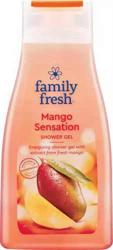 FF Shower Gel Mango Sensation 500 ml uppfriskande duschgel med tropisk mangodoft, effektiv och skonsam rengöring som lämnar huden mjuk och fräsch, perfekt för daglig användning i hem, gym och hotellmiljö