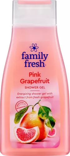 FF shower gel Pink Grapefruit 500 ml – duschgel för skonsam rengöring av huden med fräsch doft av rosa grapefrukt, återfuktande formula och mjukgörande effekt som ger en uppfriskande känsla, anpassad för daglig användning i dusch och bad