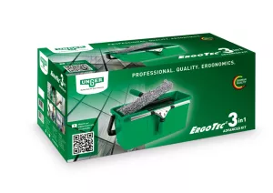 Unger ErgoTec fönsterputs-kit 28603A – komplett proffskit med skrapa, gummiblad och torkmopp för effektiv och ergonomisk fönsterputsning