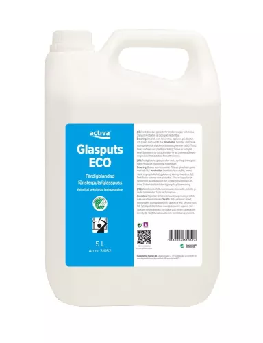 Fönsterputsmedel Activa Glasputs Eco 5L – miljömärkt glasrengöring för skinande rena fönster, speglar och blanka ytor