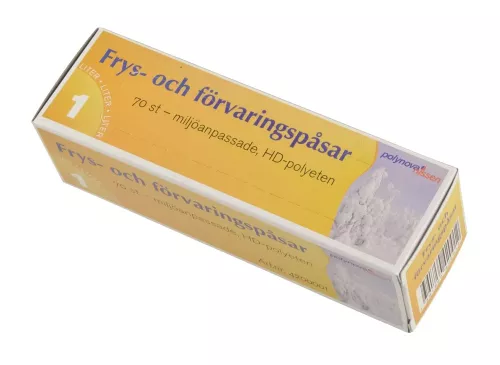 Fryspåsar Polynova HD 1L 70-pack – starka och tåliga fryspåsar för livsmedelsförvaring