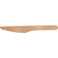 Gastro engångskniv i björkträ 16 cm 100-pack hållbart och vaxbehandlat träbestick med slät yta och god funktion, perfekt för servering, catering, takeaway och miljövänliga engångslösningar