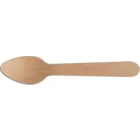 Gastro tesked i björkträ 11 cm 100-pack vaxbehandlad engångssked i slitstarkt trä med slät yta och bekvämt grepp, perfekt för kaffe, dessert, catering och miljövänliga engångsalternativ