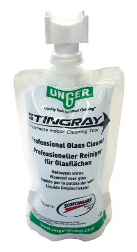 Unger Stingray glasrengöringsmedel 150 ml refillflaska, anpassad för användning med Unger Stingray inomhusrengöringssystem
