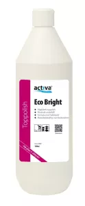 Golvpolish Activa Eco Bright 1 L – miljömärkt och slitstark polish som ger långvarig glans och skydd till alla typer av hårda golv