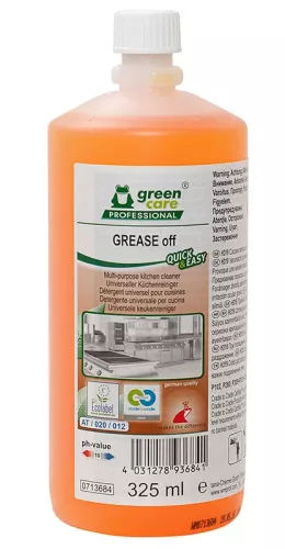 Green Care Grease Off Quick & Easy – 325 ml avfettningsspray för köksytor, kraftfull och miljömärkt rengöring
