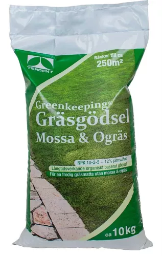 Greenkeeping gräsgödsel mossa & ogräs 10 kg – kombinerad gödning och bekämpning för ett starkt, grönt gräs fritt från mossa och ogräs
