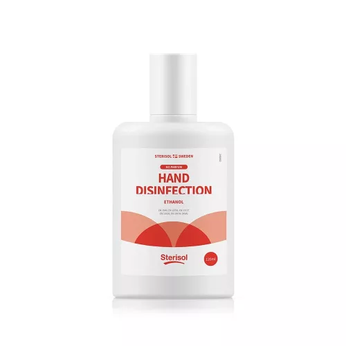 Sterisol handdesinfektion 120 ml – etanolbaserad handsprit i praktisk plastflaska  Etanolbaserad handdesinfektion från Sterisol – 120 ml för effektiv handhygien utan vatten