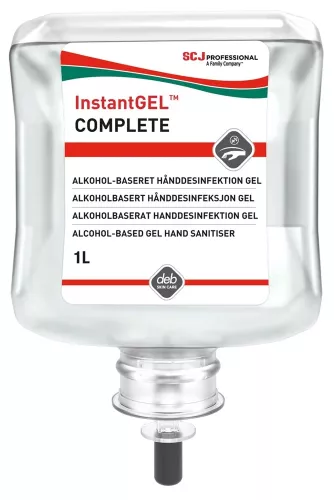 Handdesinfektion InstantGel Complete 1 liter – effektiv alkoholbaserad gel för snabb och skonsam handdesinfektion utan vatten