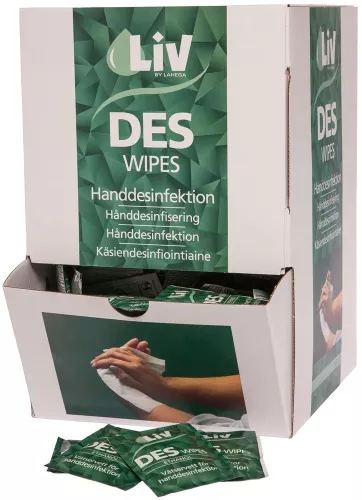 LIV Des Wipes – desinficerande våtservetter för handdesinfektion, 250 st per burk