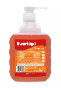 Handrengöring Swarfega Orange i pumpflaska – kraftfull citrusbaserad rengöring för ingrodd smuts och fett