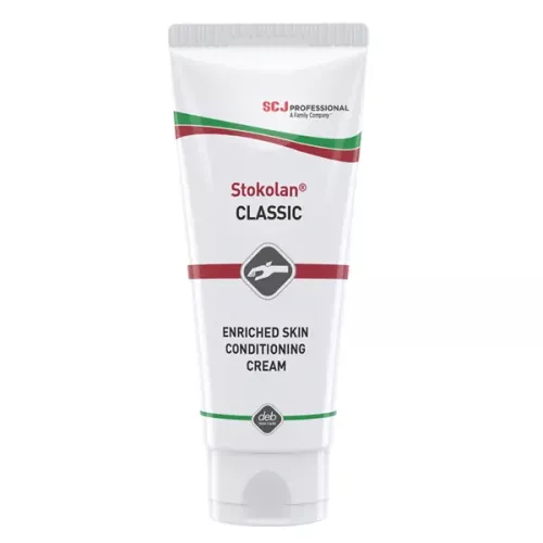 Hudkräm Deb Stokolan Classic 100 ml – vårdande handkräm i tub för torr och känslig hud i yrkesmiljöer