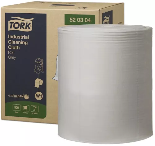 Industripapper Tork Rengöringsduk Flexibel W1 – mjuk och slitstark torkduk på rulle, idealisk för precisionsrengöring i industri- och verkstadsmiljöer