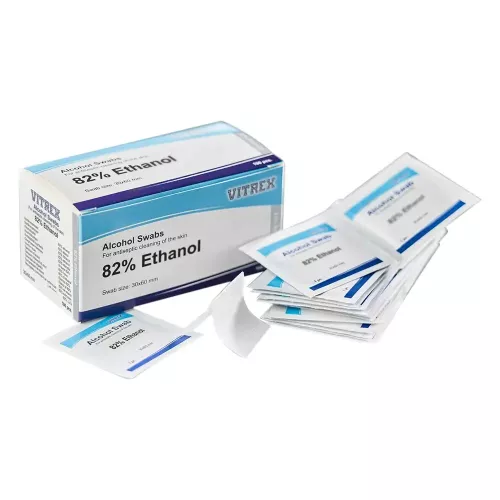 Injektionsservett Vitrex 82 % etanol – desinfektionsservett för hudrengöring före injektion och medicinsk användning