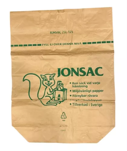 Jonsac papperssäck 125L 2-lagers 50-pack – slitstarka papperssäckar för avfall och källsortering, hållbar lösning för fastighet, industri och offentlig miljö