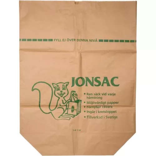 Jonsac papperssäck 160L 1-lagers 50-pack – robusta avfallssäckar i papper för källsortering och avfallshantering inom fastighet, industri och offentlig miljö