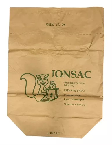 Jonsac papperssäck 240L 2-lagers 50-pack – slitstarka avfallssäckar i papper för källsortering och avfallshantering inom fastighet, industri och offentlig miljö