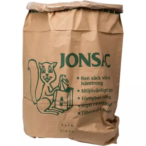 Jonsac våtavfallssäck 125L 1-lagers 25-pack – slitstarka papperssäckar för organiskt avfall och källsortering, anpassade för fastighet, storkök och offentlig miljö