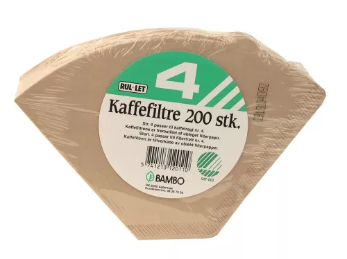 Oblekta kaffefilter Abena 1x4 – miljövänliga bryggfilter i papper för klassiska kaffebryggare