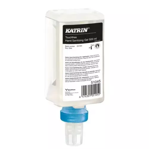 Katrin handdesinfektion Touchfree 500 ml – effektiv handdesinfektion, alkoholbaserad och snabbverkande formula med hygienisk beröringsfri dosering, för vård, kontor