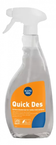 Kiilto Pro Quick Des 750 ml – snabbverkande desinfektionsmedel för rengöring och desinficering av ytor