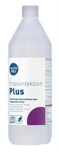 Kiilto Pro ytdesinfektion Plus 1 liter alkoholbaserad desinfektionslösning för snabb och effektiv desinfektion av hårda ytor, med bred antimikrobiell effekt mot bakterier och virus, idealisk för vård, storkök och professionella hygienmiljöer