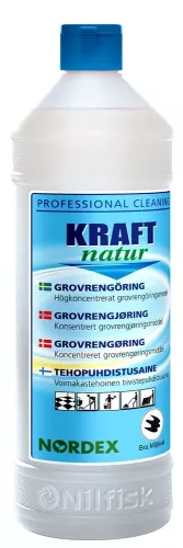 Nordex Kraft Natur 1 L – rengöringsmedel för hårt smutsade ytor med mild och effektiv formula som löser upp fett, smuts och fläckar vilket ger rena och välbevarade ytor med skonsam känsla vid daglig användning, anpassad för bord