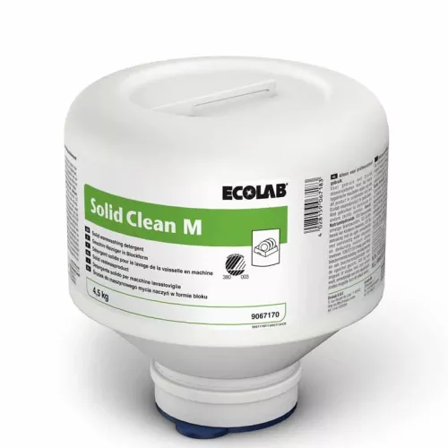 Solid Clean M diskmedel – kraftfullt maskindiskmedel i fast form för professionella diskmaskiner  Maskindiskmedel Solid Clean M – högkoncentrerat i kg-block för storkök och restaurangkök