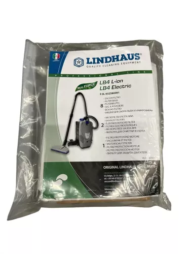 Lindhaus LB4 filterpåse 8-pack – dammsugarpåsar för effektiv dammupptagning med hög filtreringsförmåga, slitstarkt material och säker passform, anpassade för professionell städning