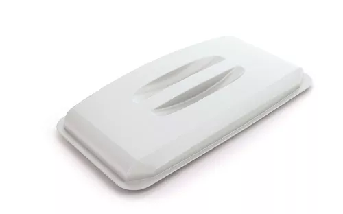 Lock till tunna Durable Durabin rektangulär vit – robust och hygieniskt lock för avfallsbehållare i kontor och offentliga miljöer