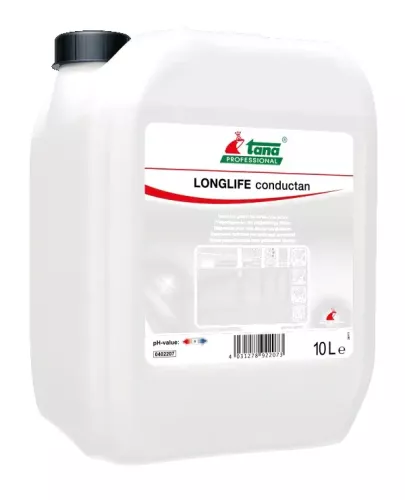 Longlife Conductan 10L – antistatisk golvpolish för ESD-golv, ger slitstarkt skydd och kontrollerad elektrisk ledningsförmåga inom industri och elektronikmiljöer