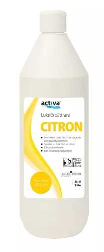 Luktförbättrare Activa Citron 1 L – effektiv och fräscht doftande neutraliserare som eliminerar dålig lukt i sanitetsutrymmen och offentliga miljöer
