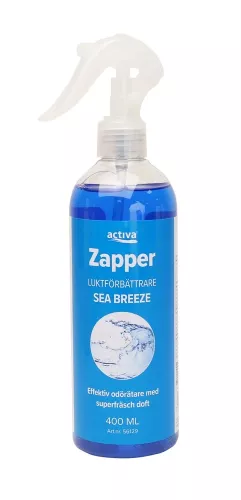 Luktförbättrare Activa Zapper Sea Breeze 400 ml – fräsch doftspray som effektivt neutraliserar dålig lukt och sprider en frisk havsbris