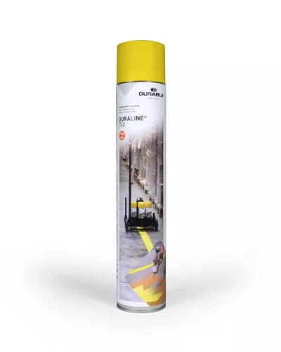 Markeringsfärg Duraline 750 ml gul – slitstark sprayfärg för tydlig och hållbar markering av linjer och ytor