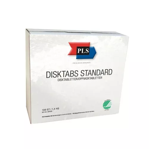 Maskindiskmedel PLS Disktabs Standard, 100 st – effektiva disktabletter för professionell disk i storkök och restaurang