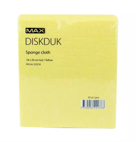 Max diskduk gul 10-pack – slitstarka och absorberande rengöringsdukar för kök och städ, effektiv smutsupptagning och hygienisk användning