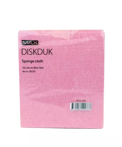 Max diskduk röd 10-pack – slitstarka och absorberande rengöringsdukar för kök och städ, effektiv smutsupptagning och färgkodning för hygienisk användning