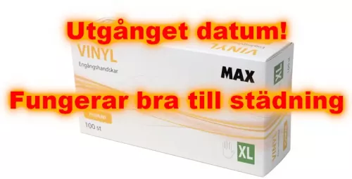 Max vinylhandskar pudrade XL – prisvärda engångshandskar med god passform och smidig känsla, lämpliga för livsmedel, städ och hygienarbete