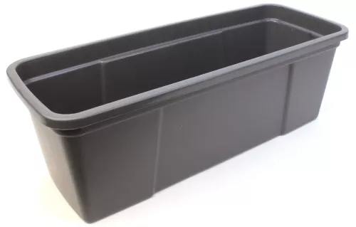 Moppbox mellan grå – förvaring av 40–50 cm moppar i hygienisk och stapelbar plastlåda  Grå moppbox mellanstorlek – passar 40–50 cm moppar för blötläggning, transport och förvaring