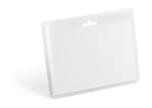 ​Namnskylt 60 × 90 mm med eurohål – Transparent (20 st)