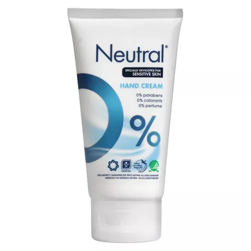 Neutral handkräm 75 ml – handkräm för återfuktning och skydd av känslig hud med parfymfri och dermatologiskt testad formula, för daglig användning i arbete, vård och hushåll