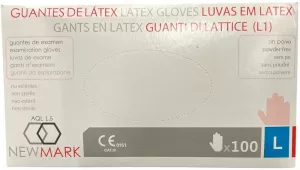 ​Engångshandskar New Mark Latex Opudrade L 100st