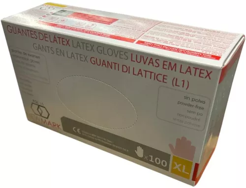 New Mark latexhandskar opudrade XL – extra stora engångshandskar i naturlatex med bra grepp och känsla, lämpliga för vård, städ och livsmedel