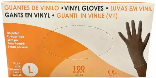 Vinylhandskar opudrade L – engångshandskar i vinyl, puderfria och allergivänliga skyddshandskar för hygien, vård, städning och livsmedelshantering