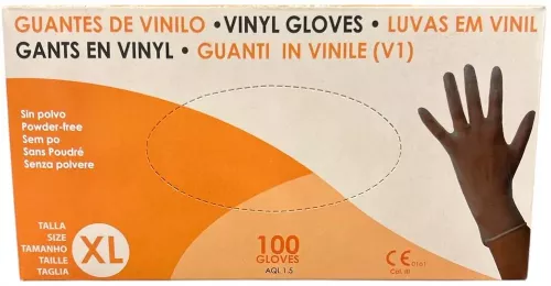 Vinylhandskar opudrade XL – engångshandskar i vinyl, puderfria och allergivänliga skyddshandskar för hygien, vård, städ och livsmedelshantering