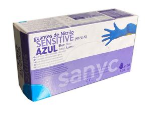 ​Nitrilhandske Sanyc Sensitive puderfri blå XL